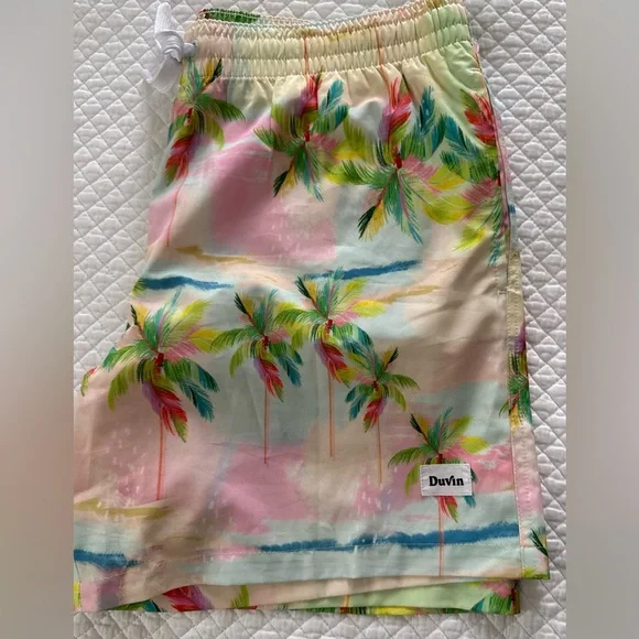 Duvin Pastel Palmy Swim Shorts size L NWOT - Picture 7 of 8